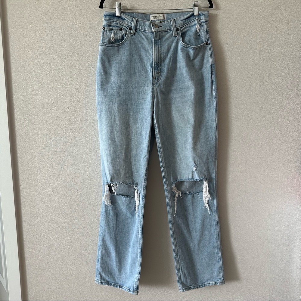 abercrombie & fitch curve love ultra high rise 90’s straight leg jeans - Picture 4 of 12
